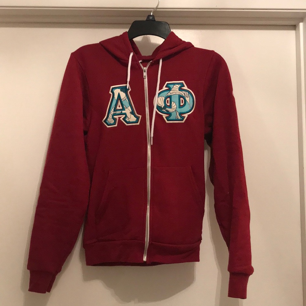 Red Alpha Phi zip up hoodie